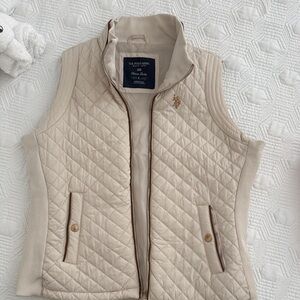U.S. Polo Assn. Women's Beige Quilted Vest